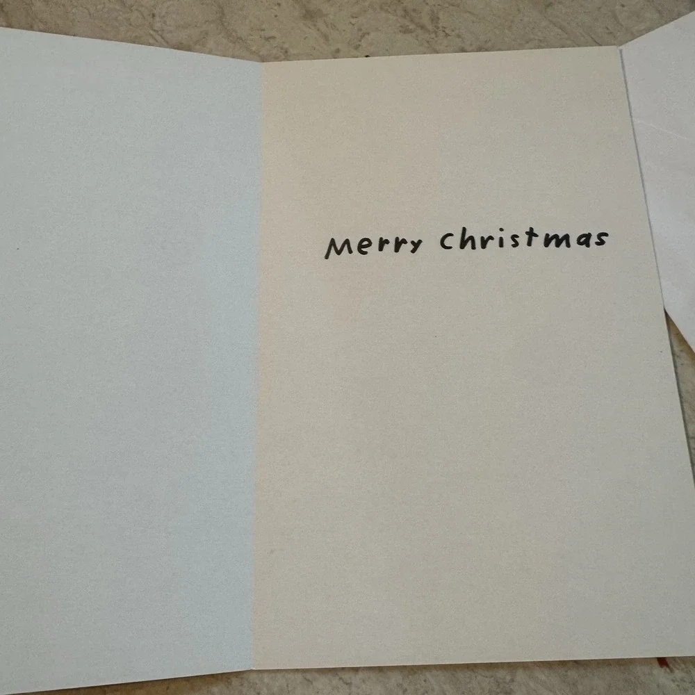 Funny VTG Christmas Card + Envelope Santa & Reindeer Greeting Inside UNUSED‎